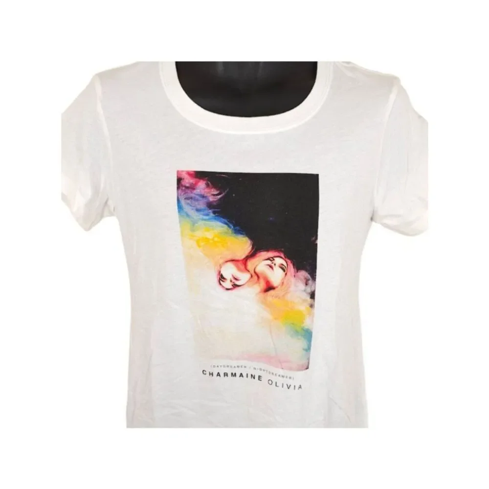 Charmaine Olivia T Shirt Womens Size Medium White Daydreamer Nightdreamer Art